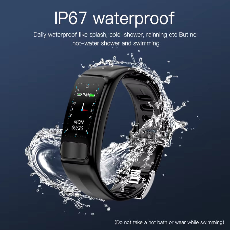 P12 ECG PPG SPO2 Smart Band IP67 Waterproof Fitness Tracker Smart Watch Heart Rate Blood Pressure Oxygen Monitor Sport Bracelet